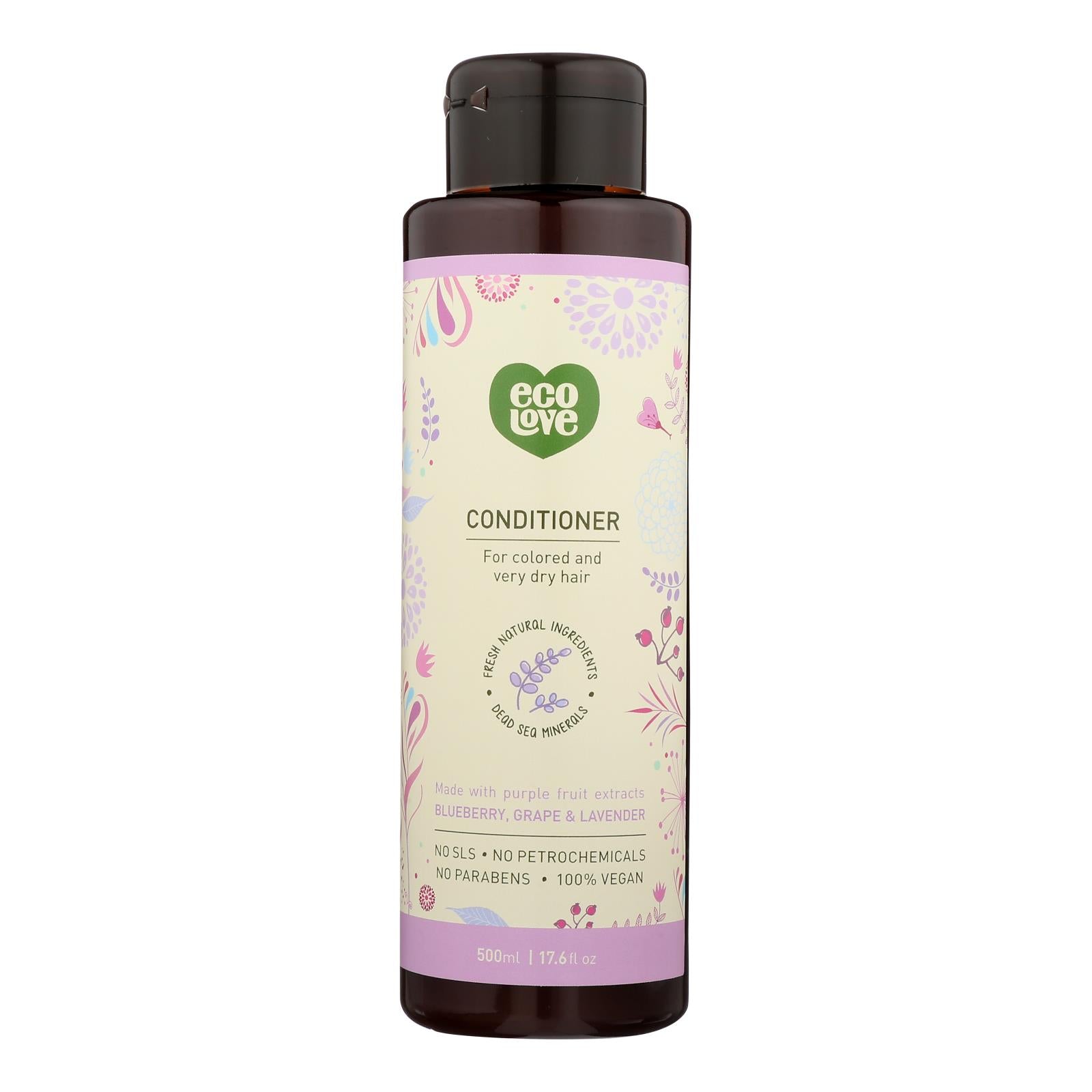 Ecolove Conditioner - Purple Fruit Conditioner For Colored And Very Dry Hair - Case Of 1 - 17.6 Fl Oz. - GreatEagleInc