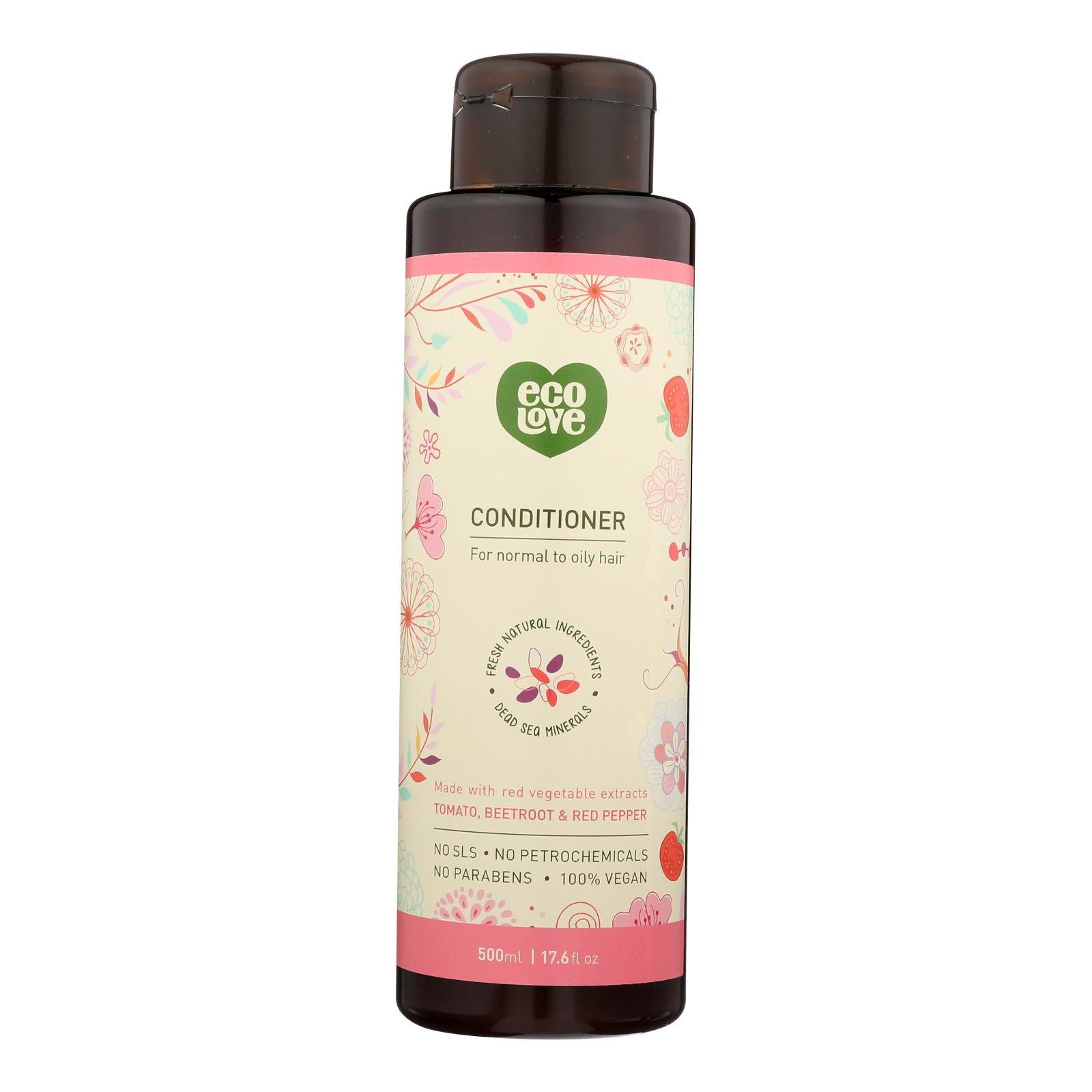 Ecolove Conditioner - Red Vegetables Conditioner For Normal To Oily Hair - Case Of 1 - 17.6 Fl Oz. - Eco-Friendly Home &…