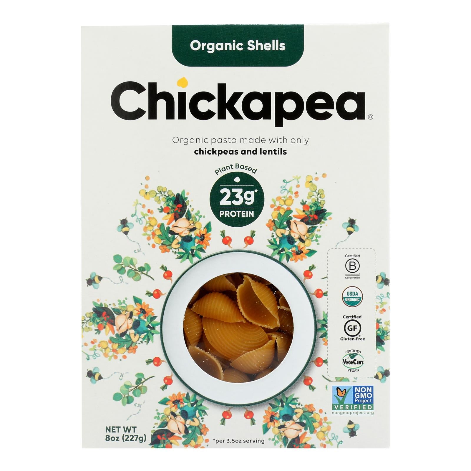 Chickapea Pasta - Pasta - Shells - Case Of 6 - 8 Oz. - GreatEagleInc