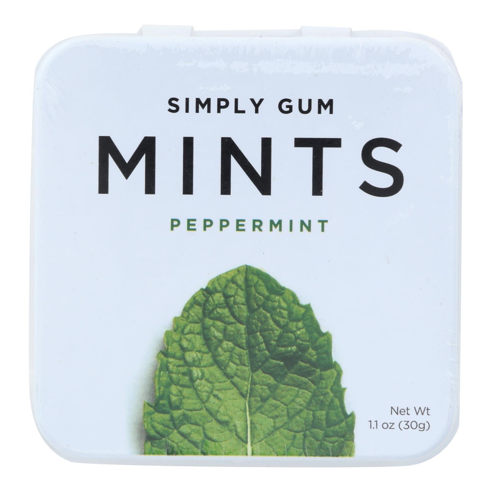 Simply Gum - Mints - Peppermint - Case Of 6 - 30 Count - GreatEagleInc