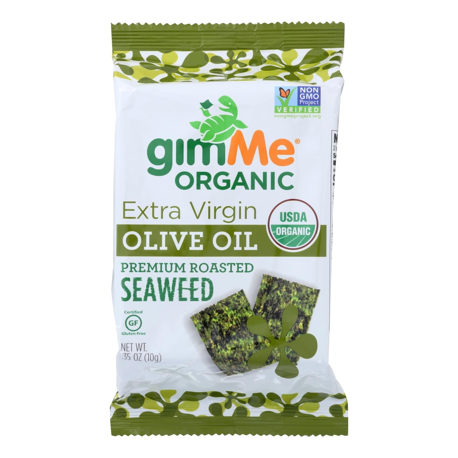Gimme Seaweed Snacks Seaweed Snack - Organic - Extra Virgin Olive Oil - Case Of 12 - .35 Oz - GreatEagleInc