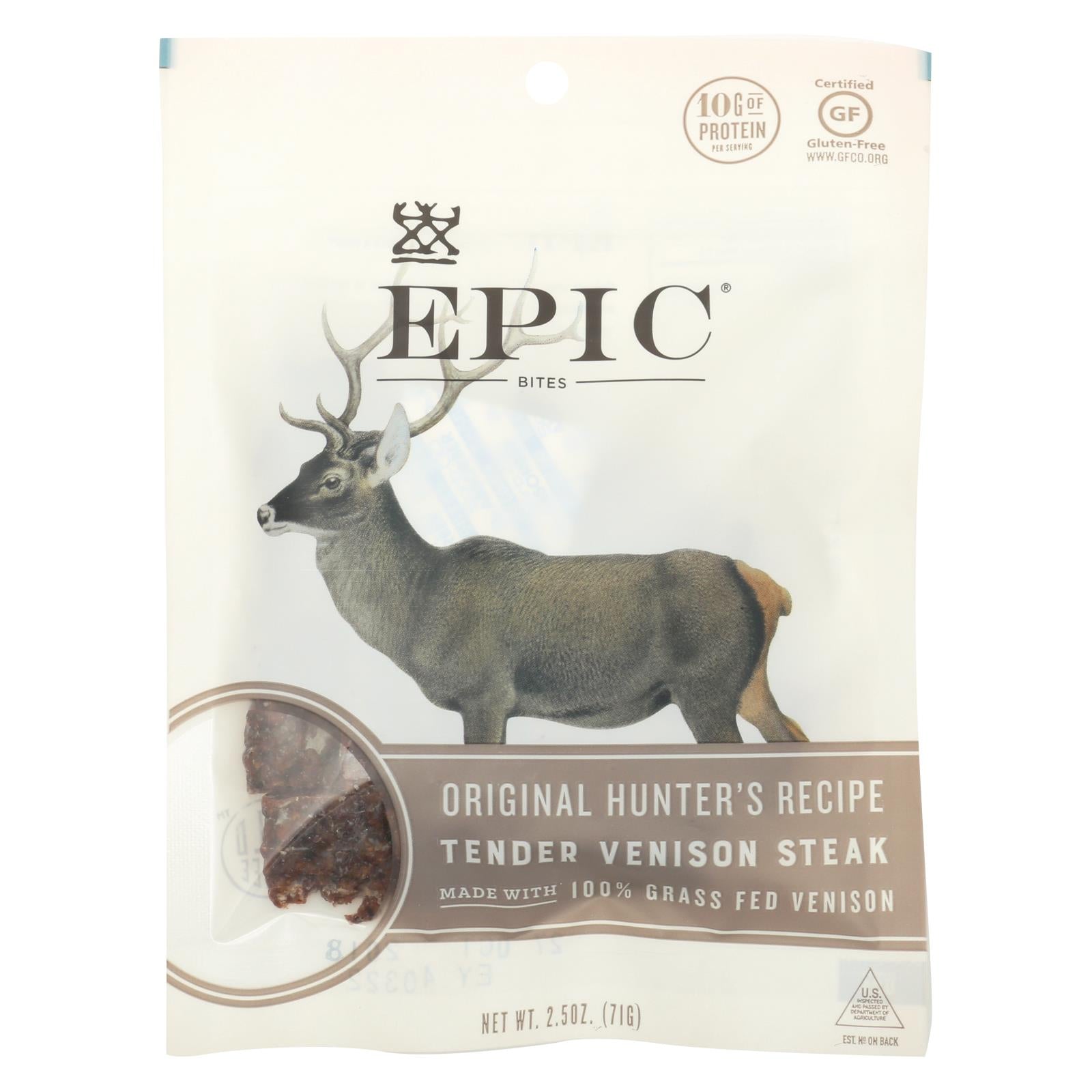 Epic - Bites - Venison - Case Of 8 - 2.5 Oz - GreatEagleInc