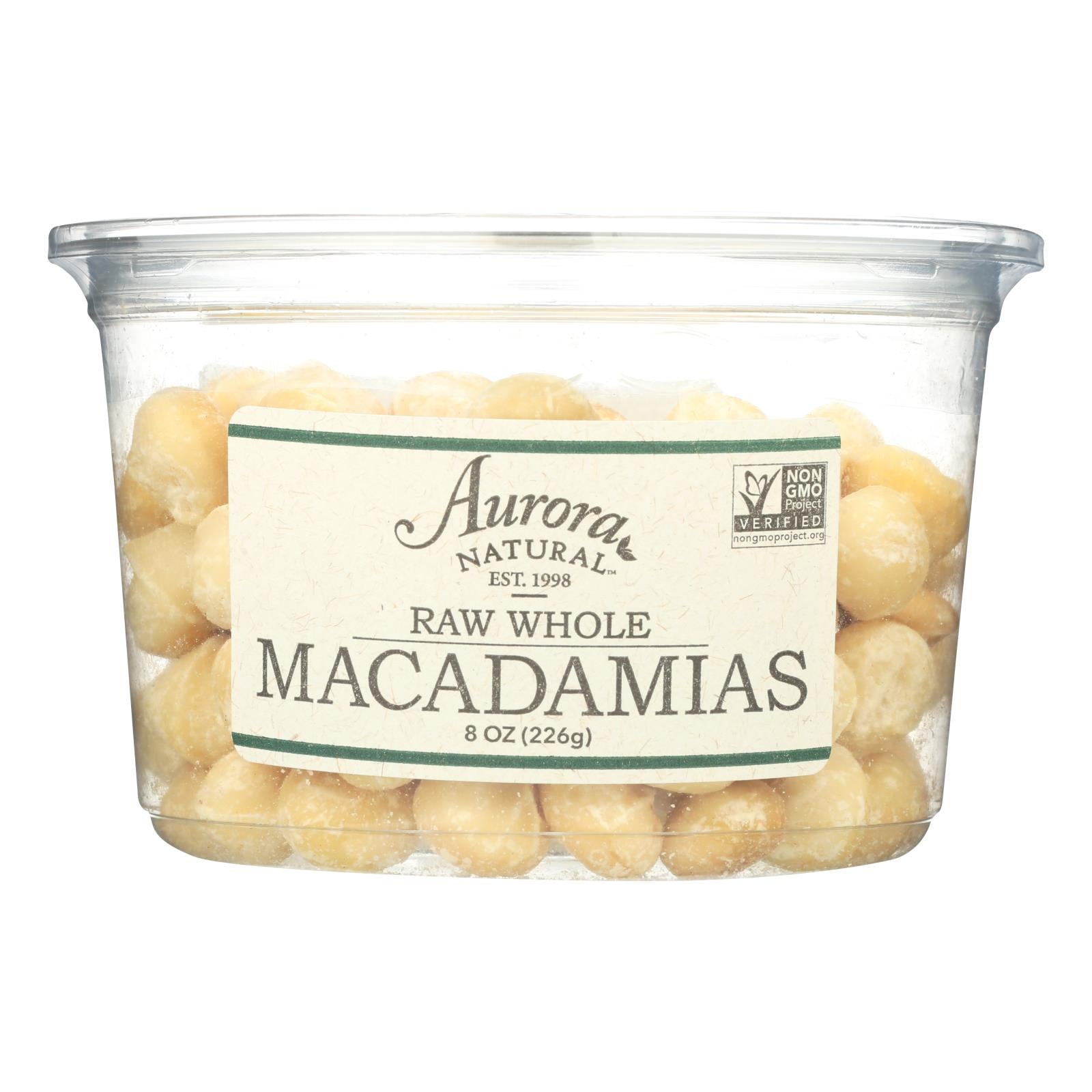 Aurora Natural Products - Raw Whole Macadamias - Case Of 12 - 8 Oz. - GreatEagleInc