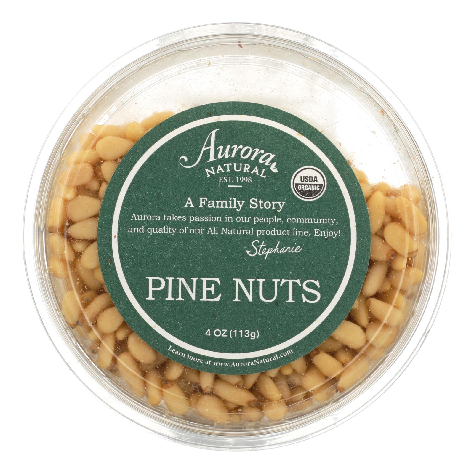 Aurora Natural Products - Organic Pine Nuts - Case Of 12 - 4 Oz. - GreatEagleInc