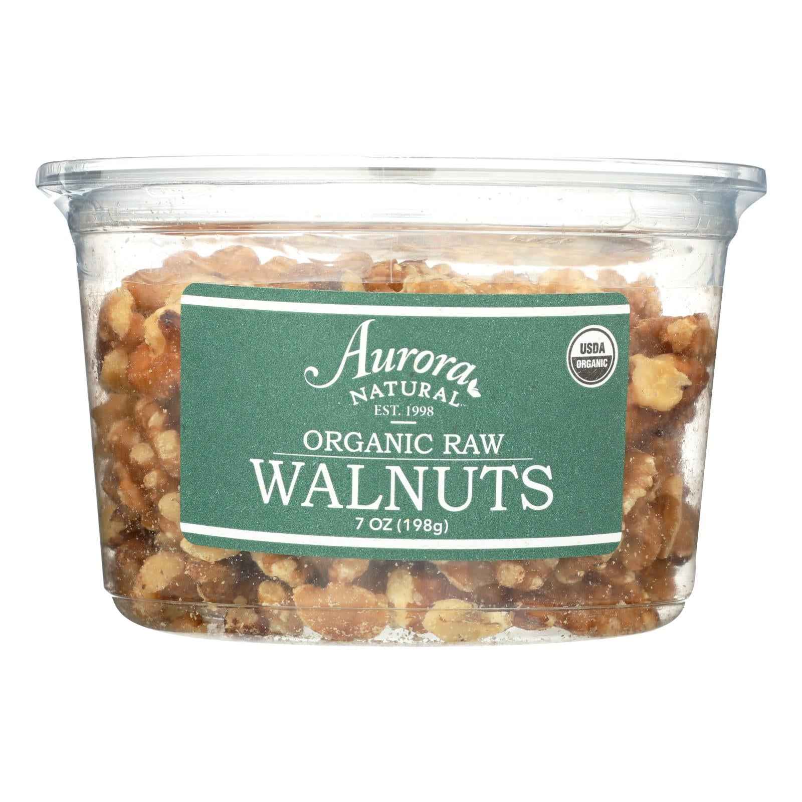 Aurora Natural Products - Organic Raw Walnuts - Case Of 12 - 7 Oz.
