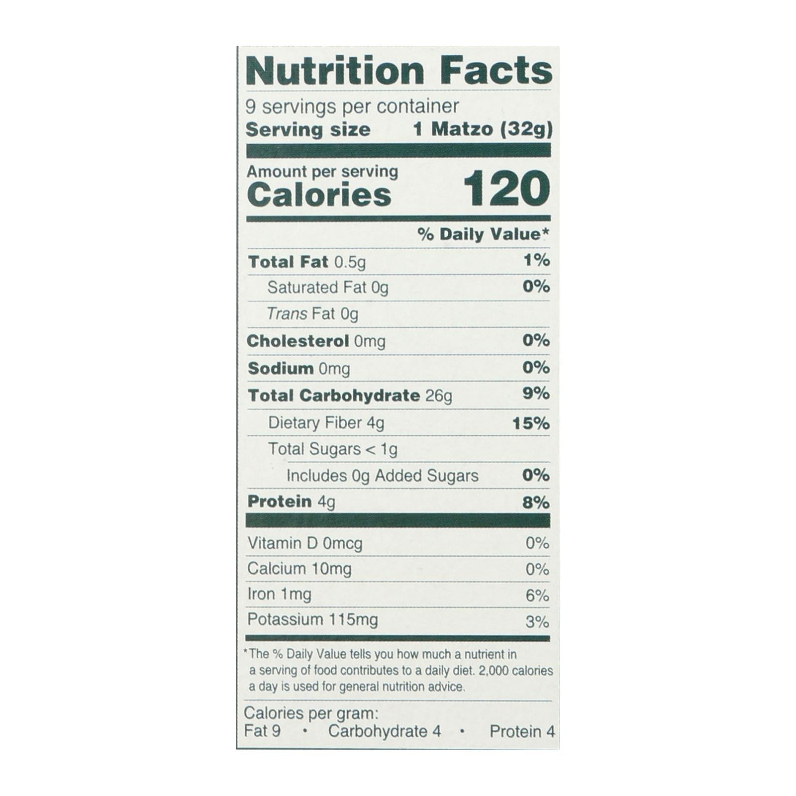 Manischewitz - Whole Wheat Matzo - Case Of 12 - 10 Oz. - GreatEagleInc