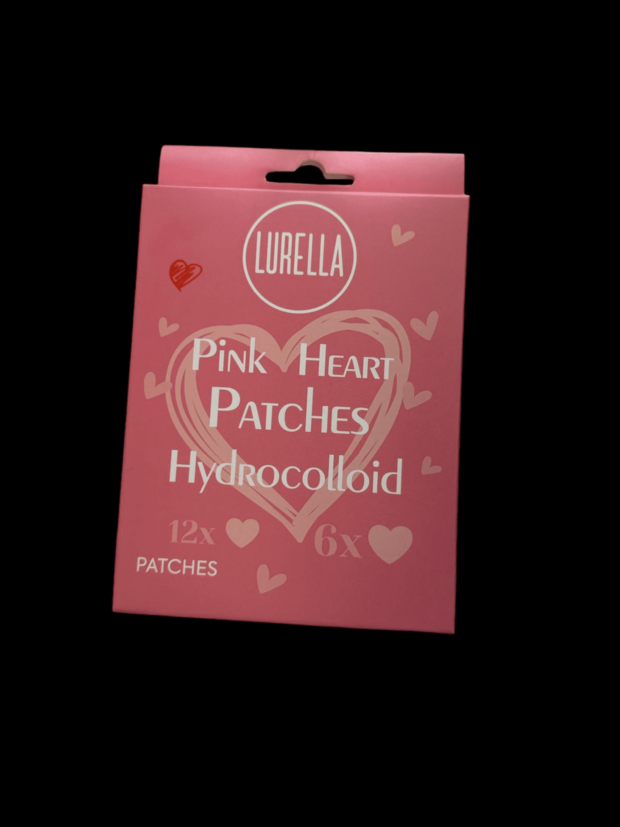 LURELLA Pink heart hydrocolloid patches, 12x+6x heart stickers in a pack