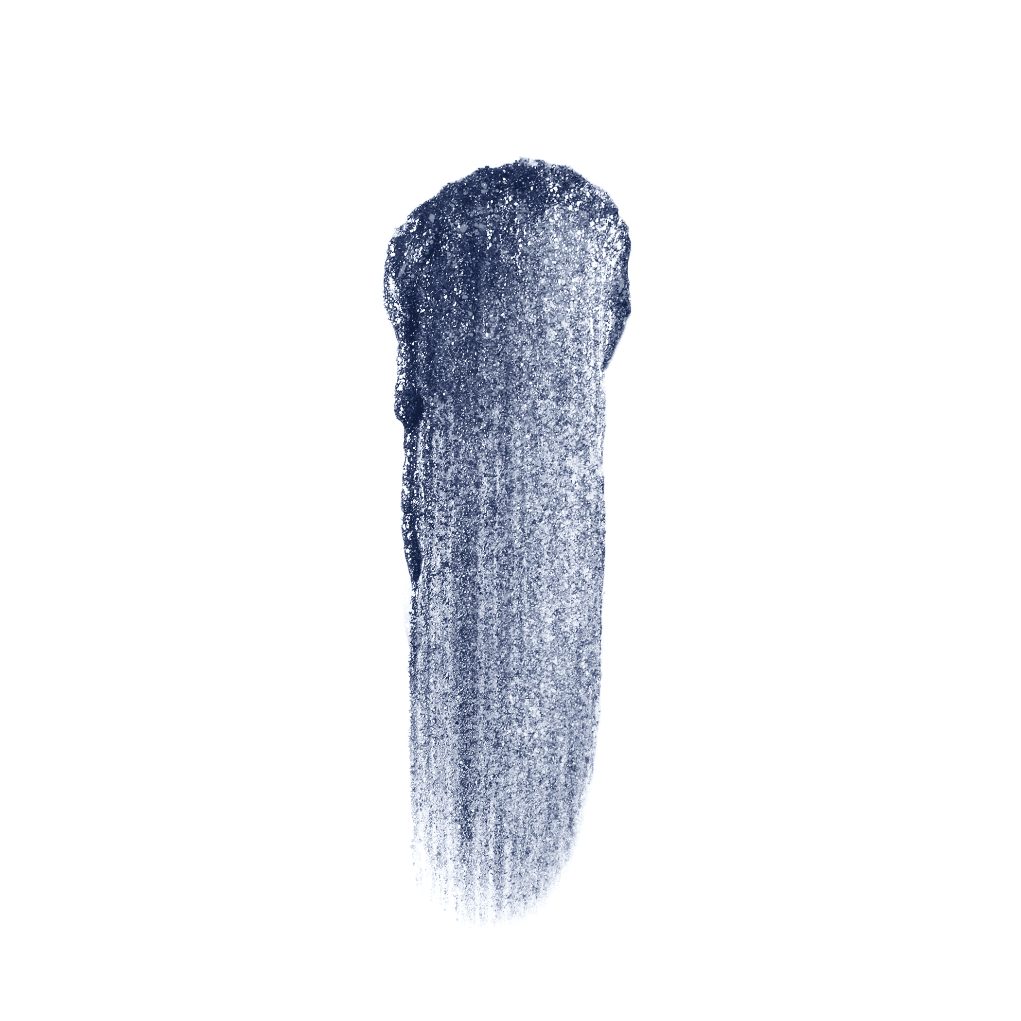 Blue-violet glitter liquid eyeshadow swatch smear