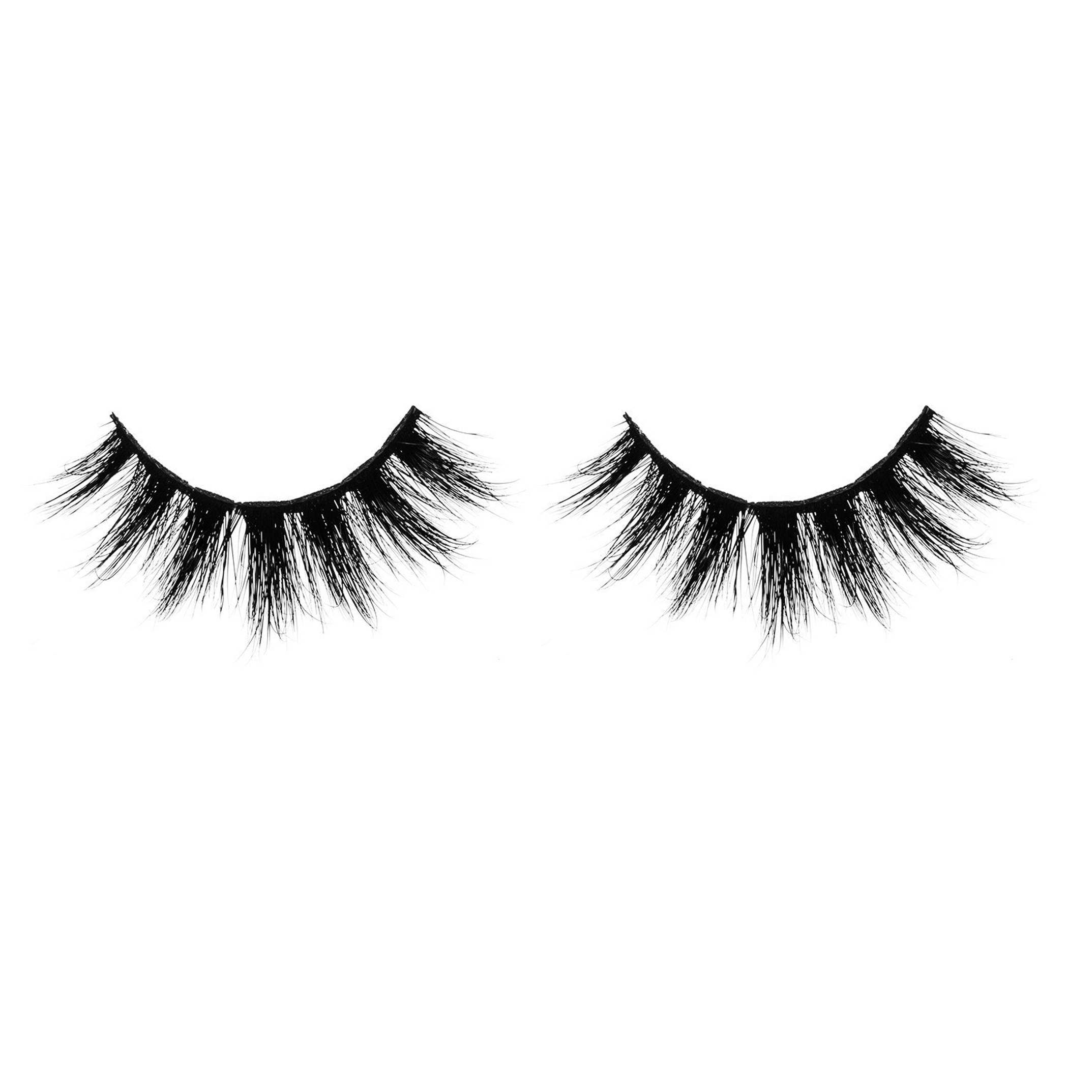 3D mink false eyelashes, two-piece wispy lash set, black