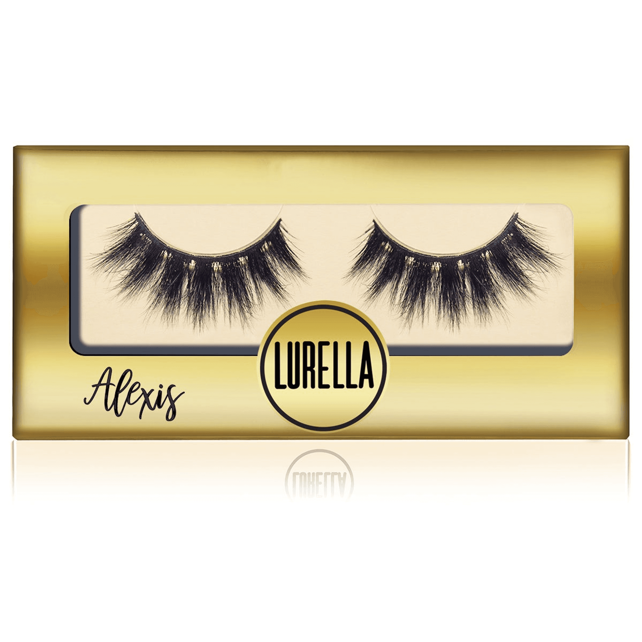 LURELLA Alexis mink eyelash case showing two black lash strips