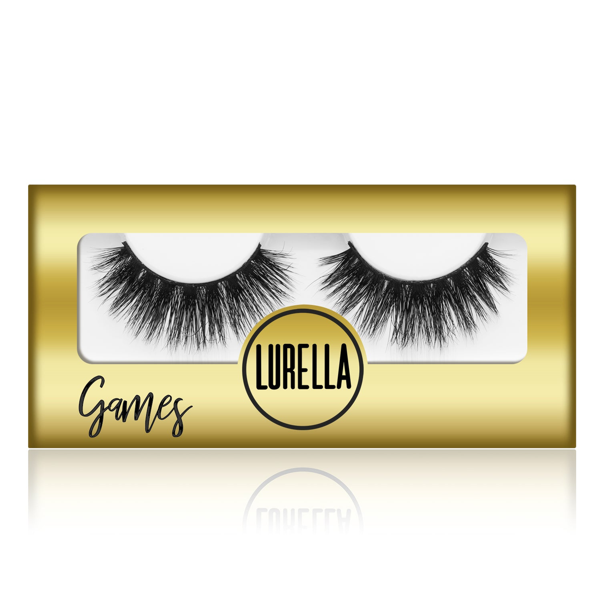 LURELLA 3D mink eyelashes set, Games style on gold box