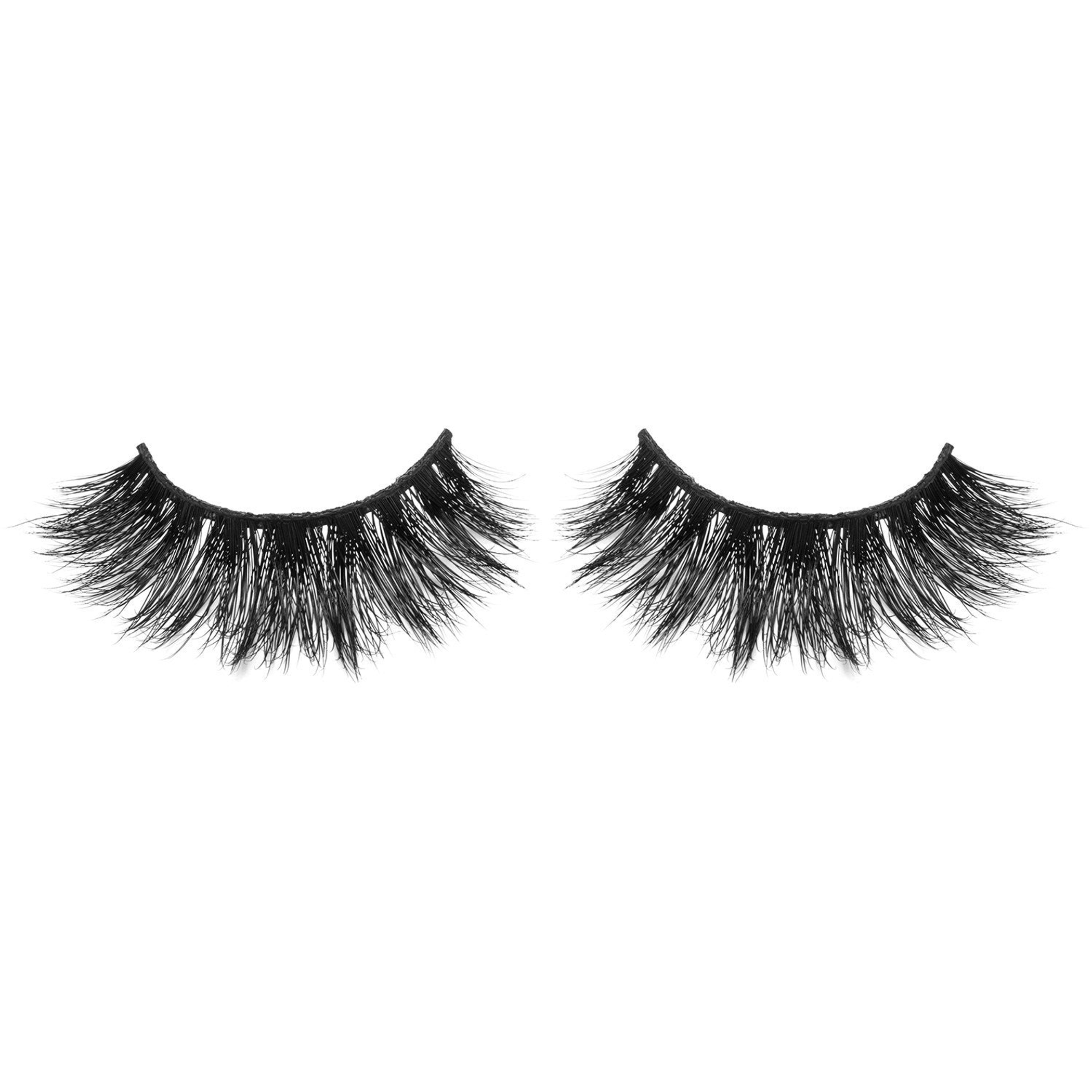 3D mink eyelashes pair, natural wispy black lash strip