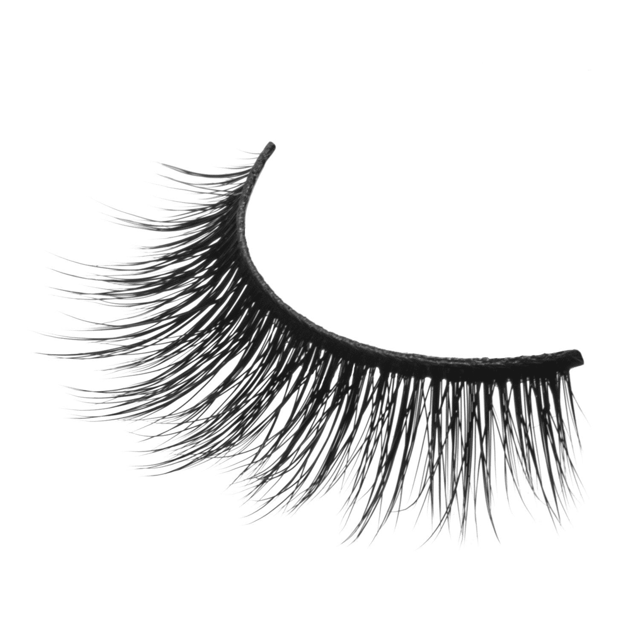 Sass synthetic eyelash strip with long wispy dark lashes