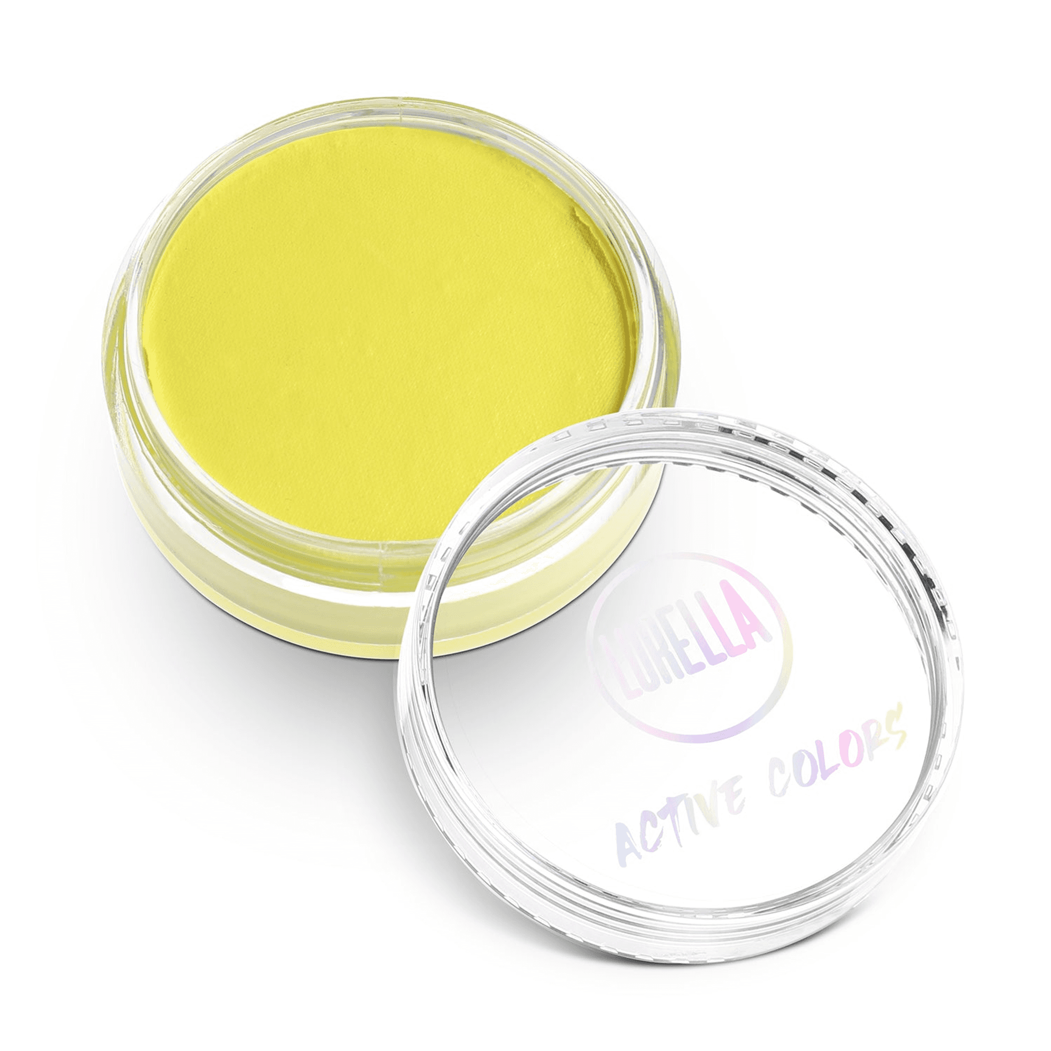 Lemonade yellow cream eyeshadow pot with clear lid