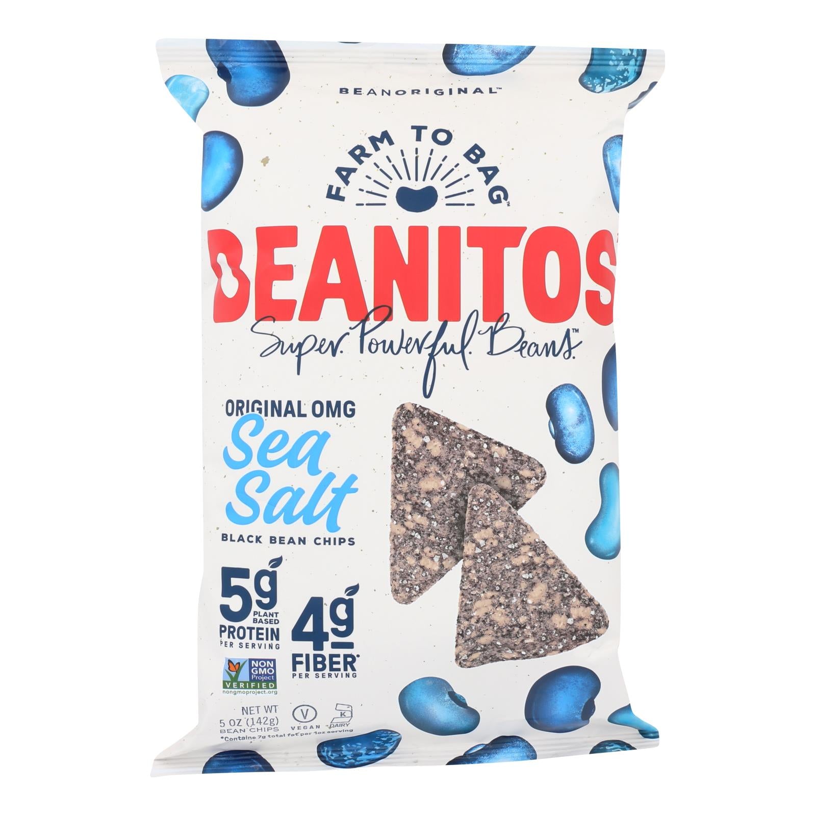 Beanitos - Black Bean Chips - Sea Salt - Case Of 6 - 5 Oz. - GreatEagleInc