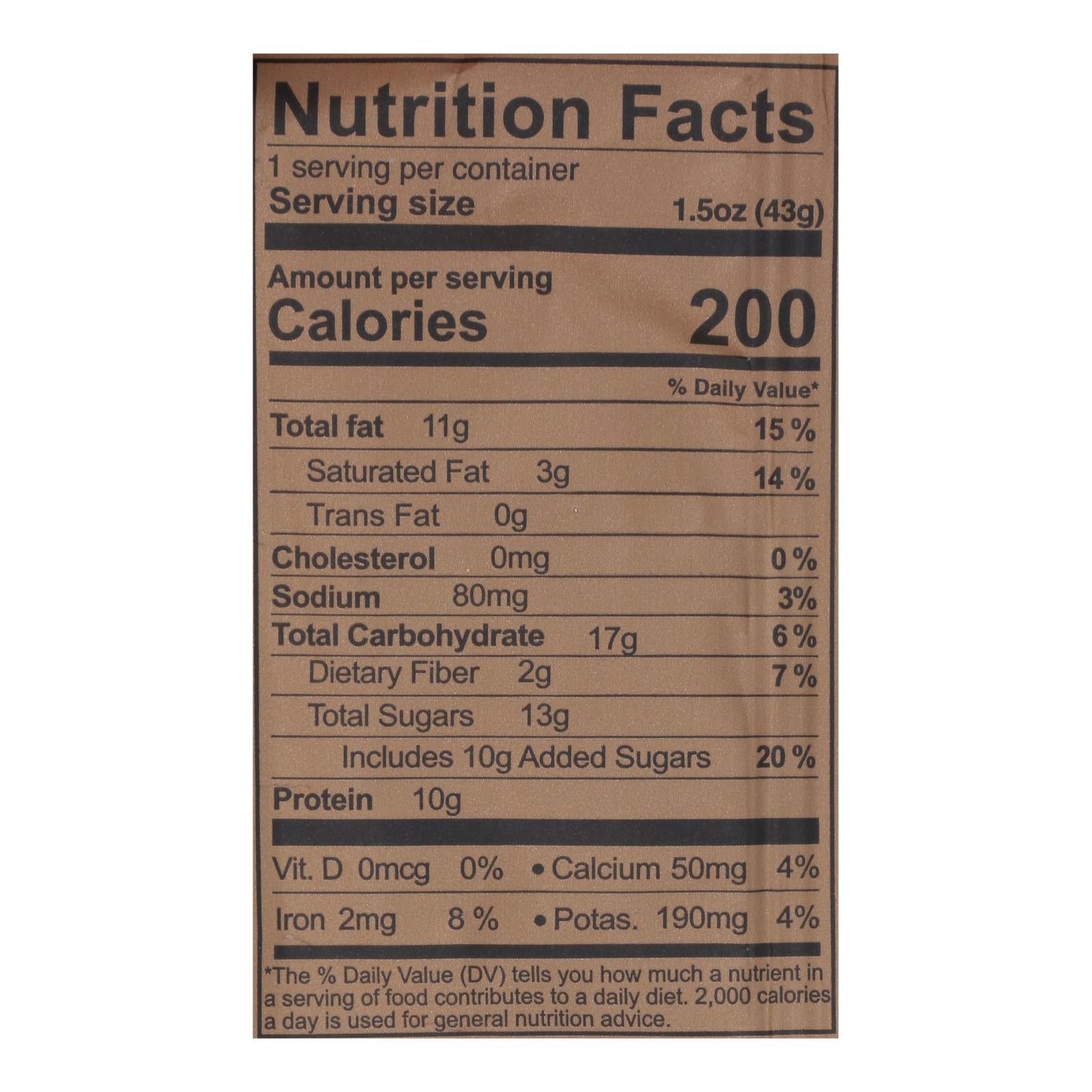 Kize Concepts - Energy Bar Raw Cookie Dough - Case Of 10-1.5oz - GreatEagleInc