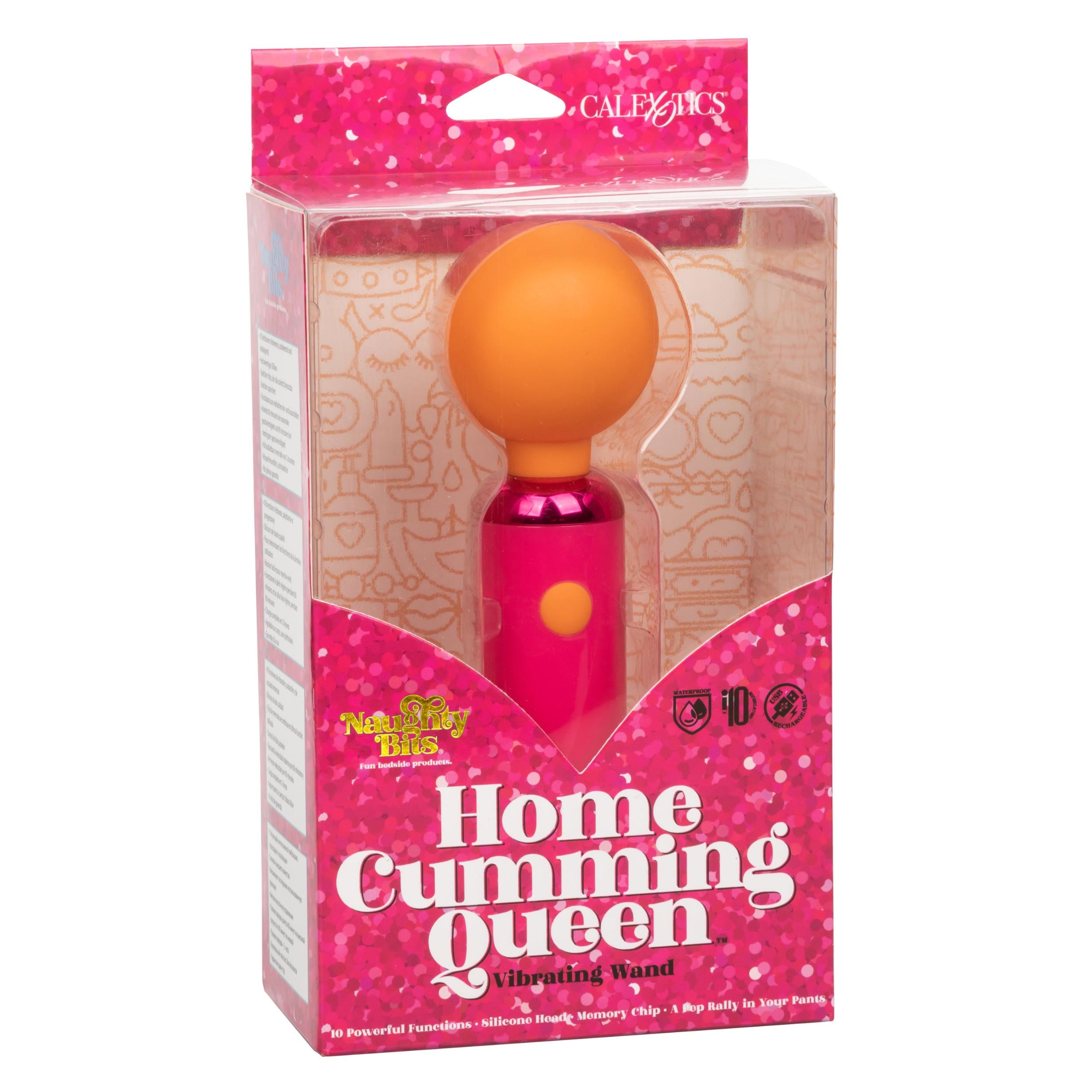 Naughty Bits Home Cumming Queen Vibrating Wand -  Orange/pink - GreatEagleInc