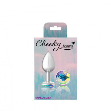 Cheeky Charms Round Clear Iridescent Silver Plug - GreatEagleInc