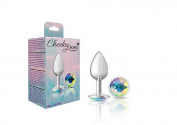 Cheeky Charms Round Clear Iridescent Silver Plug - GreatEagleInc