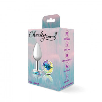 Cheeky Charms Round Clear Iridescent Silver Plug - GreatEagleInc
