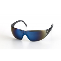Blue mirrored snapper glasses with dark frame