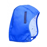 FS-2 flame-retardant winter hood, blue fabric with front strap and opening
