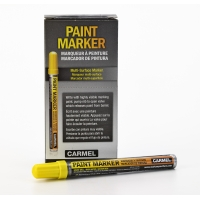 Yellow paint marker with bullet tip, packaged refill marker stick