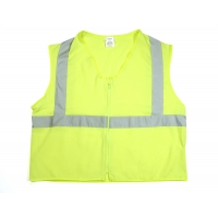 ANSI Class 2 flame-retardant high-visibility safety vest with reflective stripes
