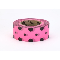 Pink dotted flagging tape roll, wide adhesive label tape