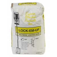 Mutual Industries Lock-EM-Up polymeric jointing sand bag, white with yellow label