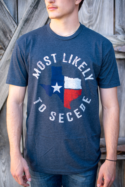 Midnight navy crew-neck T-shirt with circular star-map slogan graphic