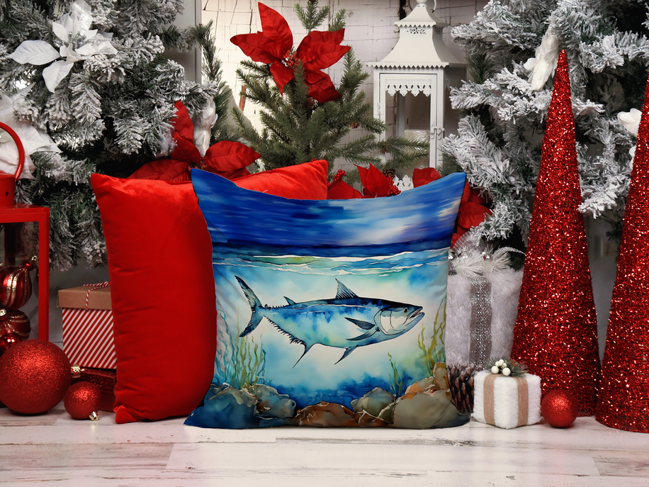 Brown trout pot holder pair decorative pillow with blue sea trout scene