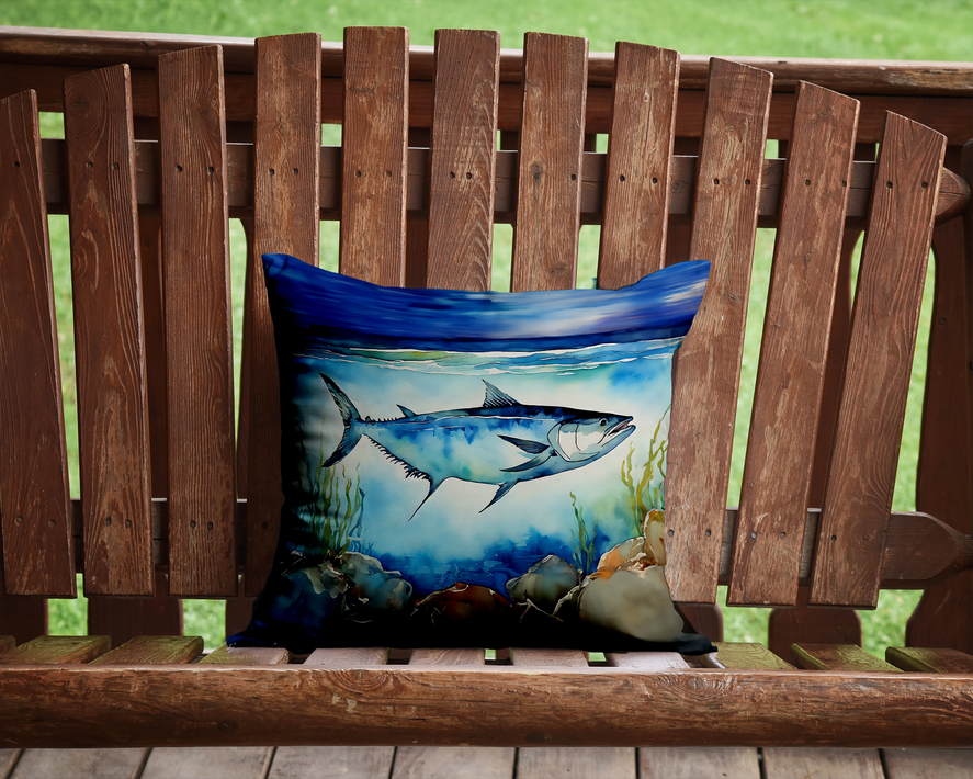 Brown trout pot holder pair outdoor bench pillow with blue trout graphic