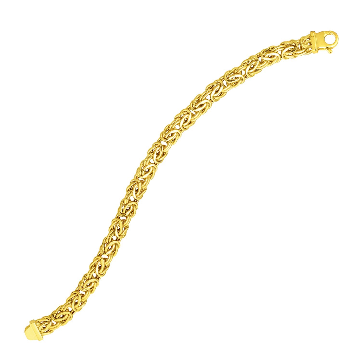 14k Yellow Gold Byzantine Link Stylish Bracelet 7.25"