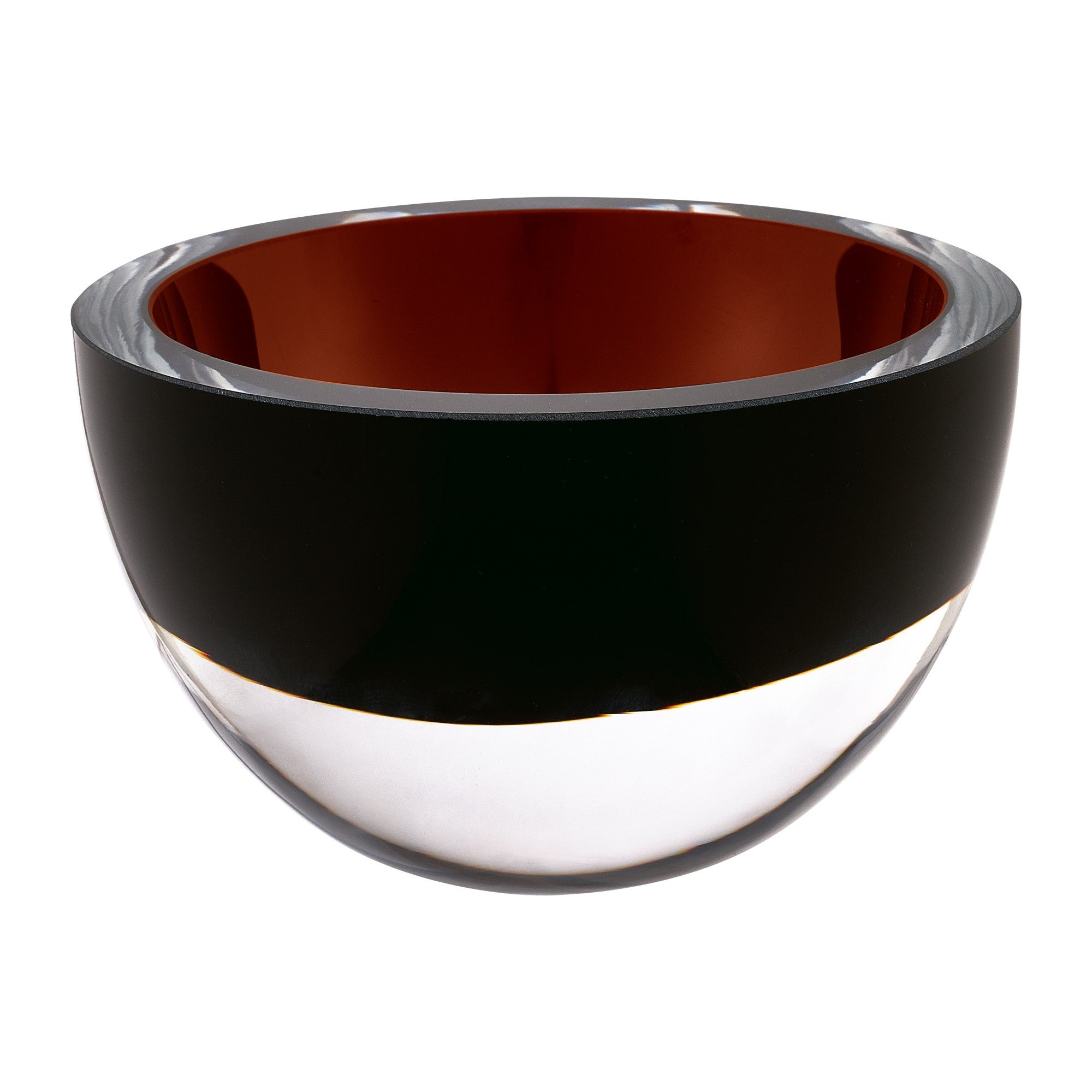 6" Brown Mouth Blown Crystal Thick Walled Bowl - Kitchen & Dining