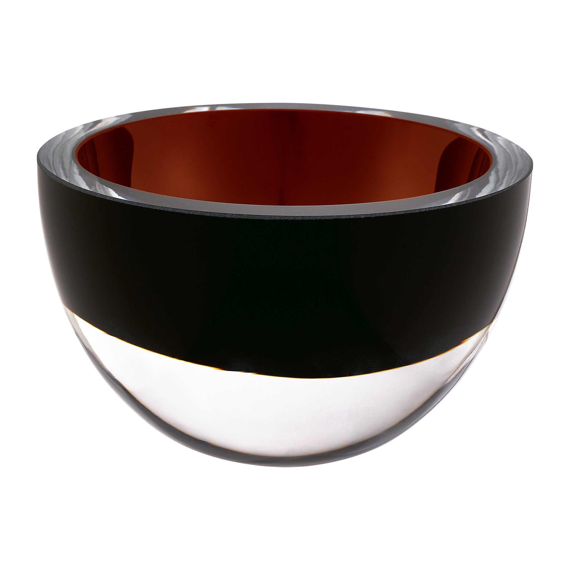 6" Brown Mouth Blown Crystal Thick Walled Bowl - Kitchen & Dining