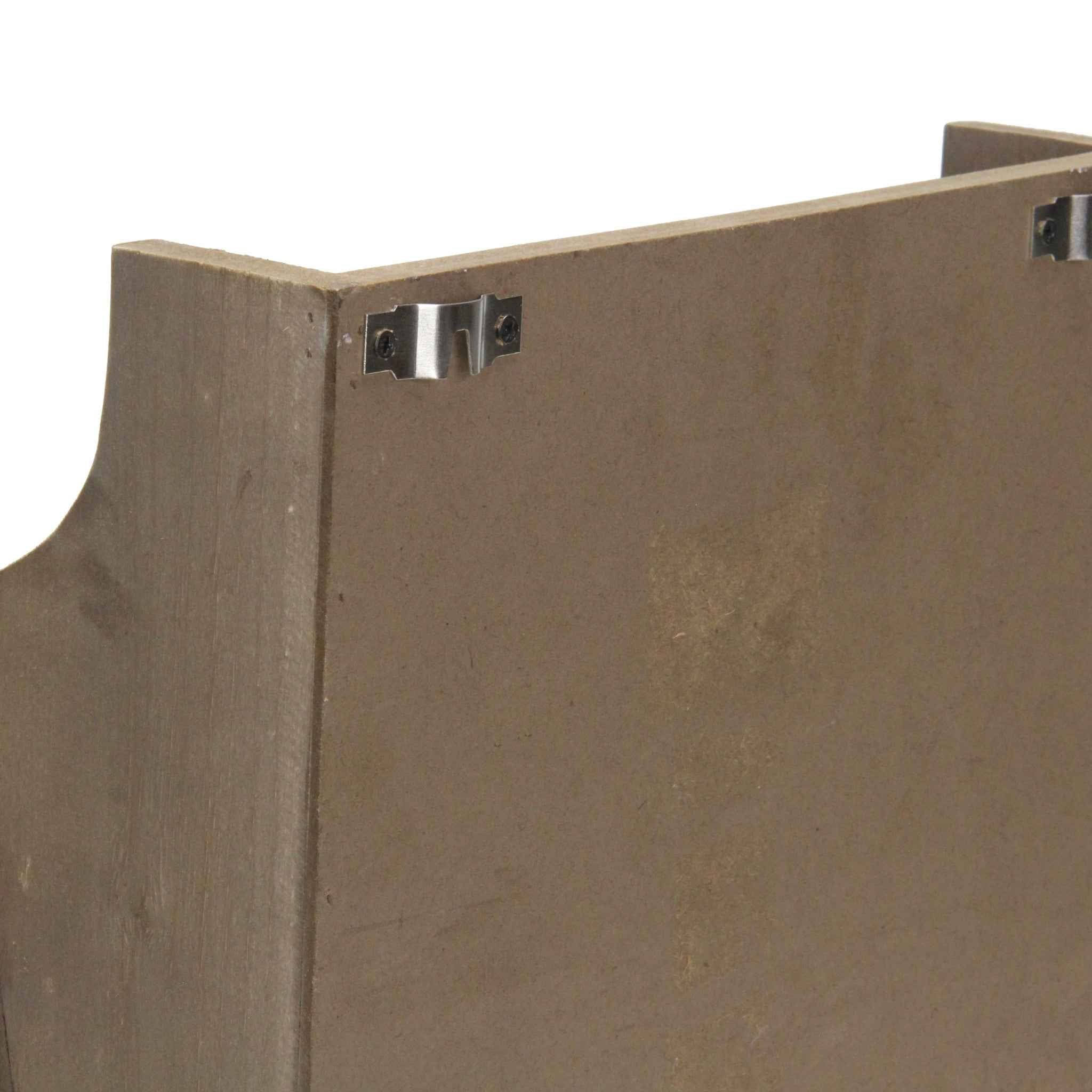 Set of Two Brown Solid Wood File Organizer