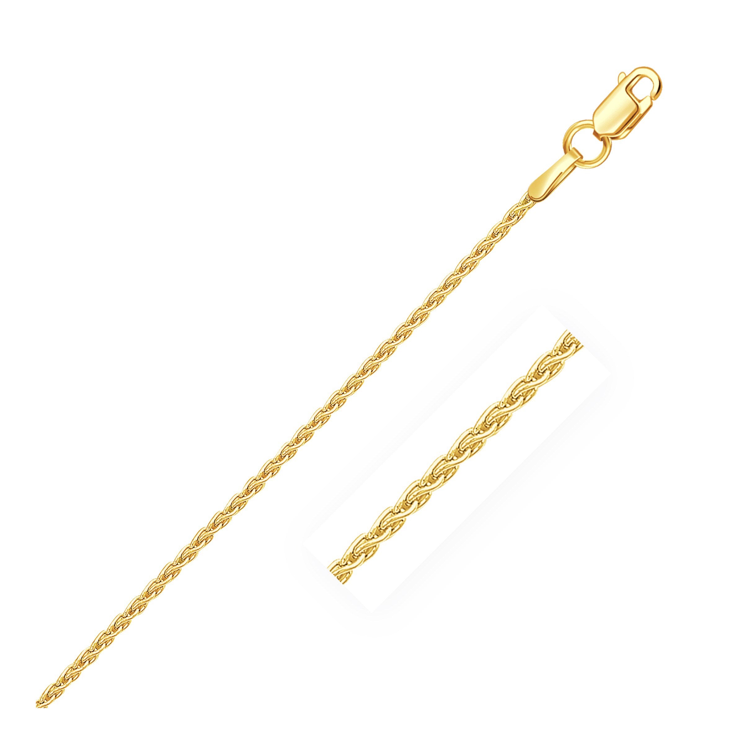14k Yellow Gold Round Chain 1.2mm - 16" - Jewelry
