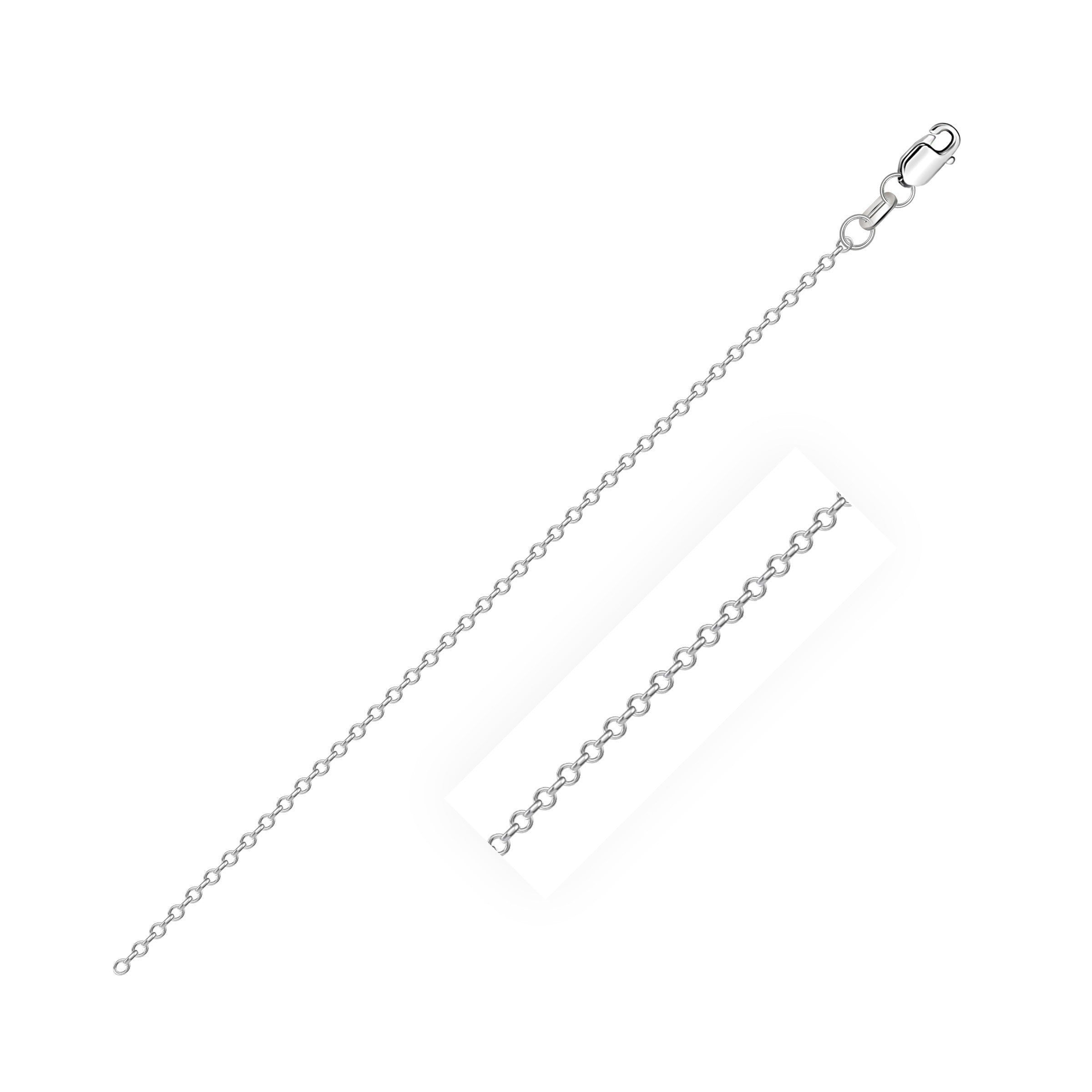 14k White Cable Link Chain 0.8mm - 16" - Jewelry