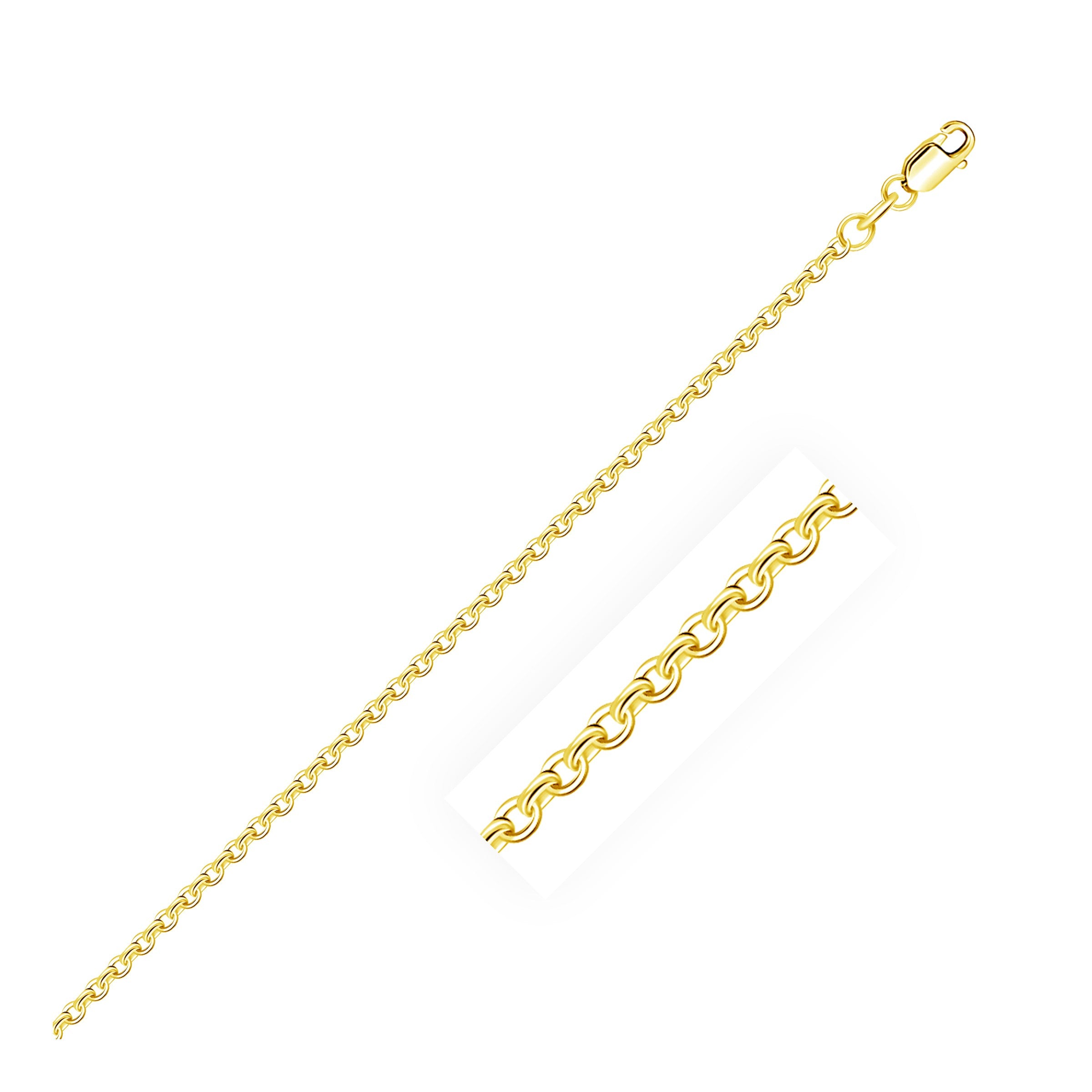 14k Yellow Gold Cable Link Chain 1.8mm - 16" - Jewelry