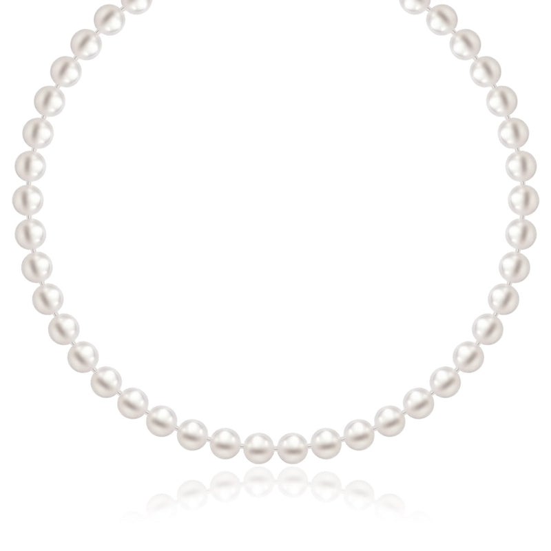 14k Yellow Gold Necklace with White Freshwater Cultured Pearls (6.0mm to 6.5mm)