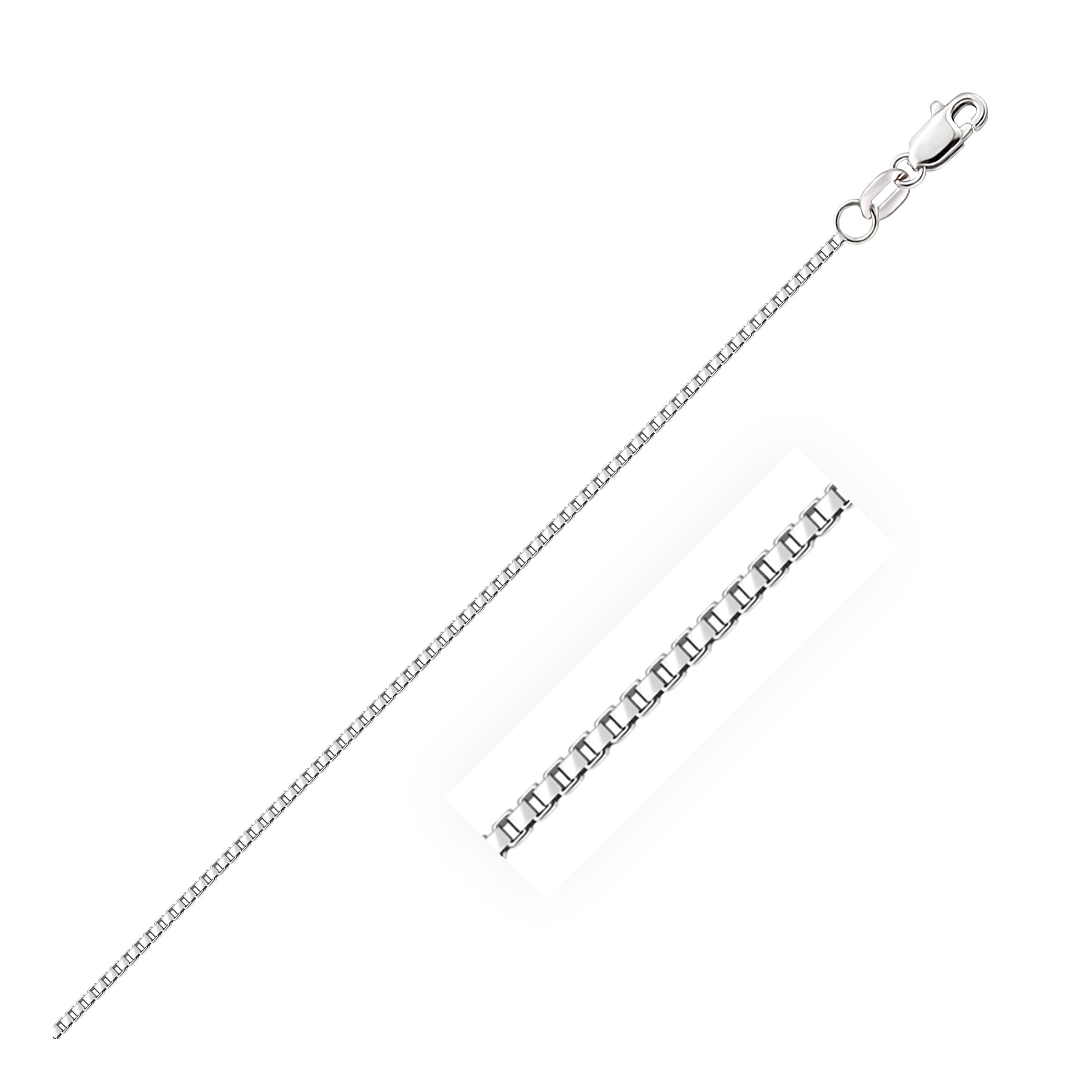 10k White Gold Octagonal Box Chain 1.2mm 22