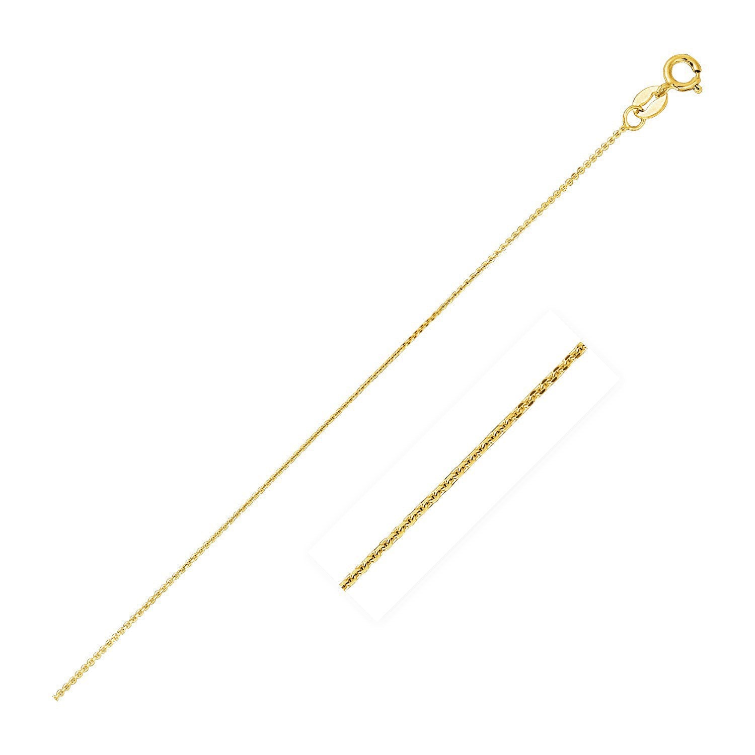 14k Yellow Gold Cable Link Chain 0.8mm - 16" - Jewelry