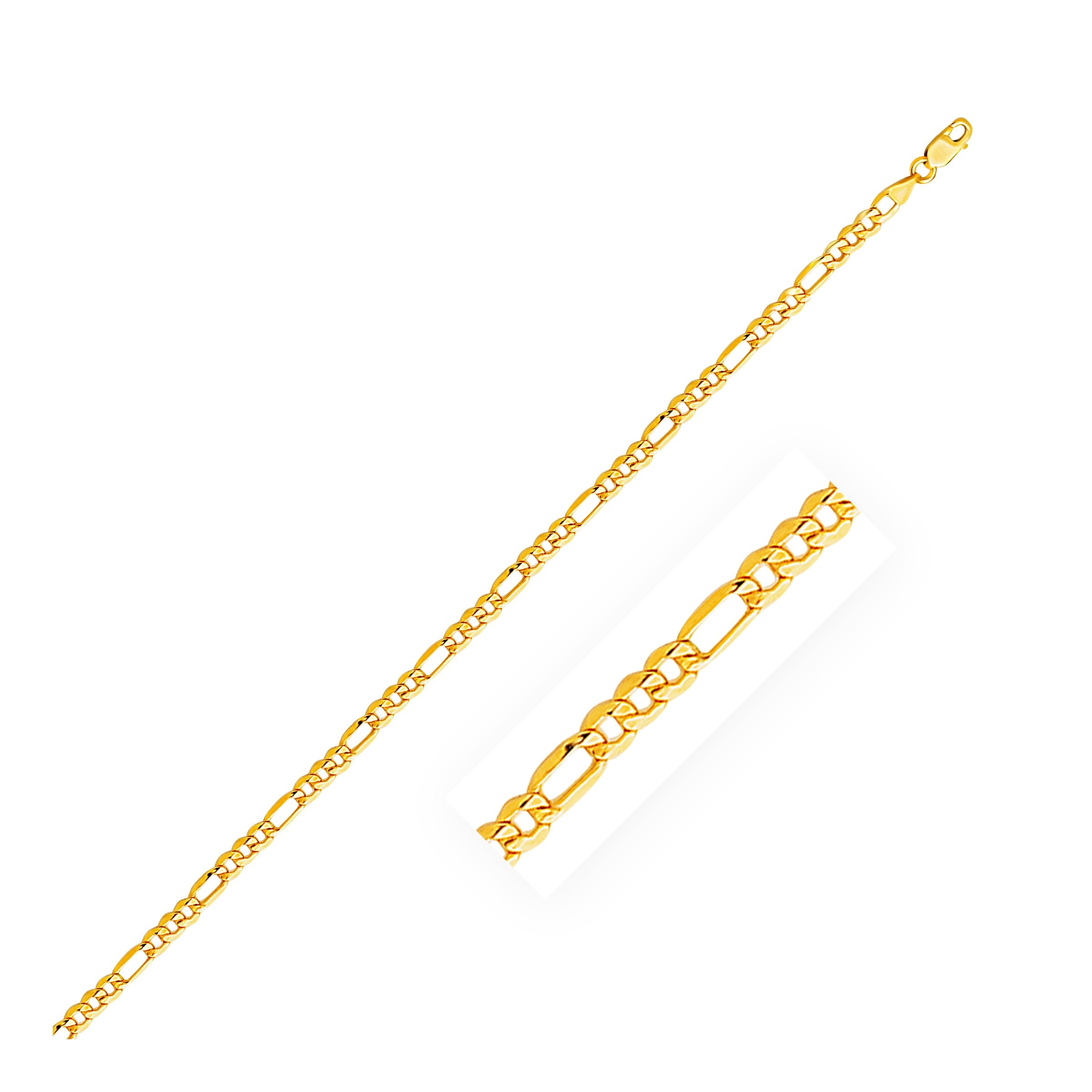 3.5mm 14k Yellow Gold Lite Figaro Chain - 18" - Jewelry