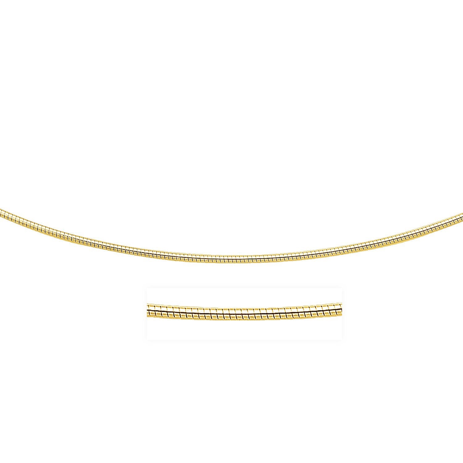 14k Yellow Gold Necklace in a Round Omega Chain Style - 16" - Jewelry