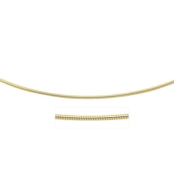 14k Yellow Gold Necklace in a Round Omega Chain Style - 16" - Jewelry