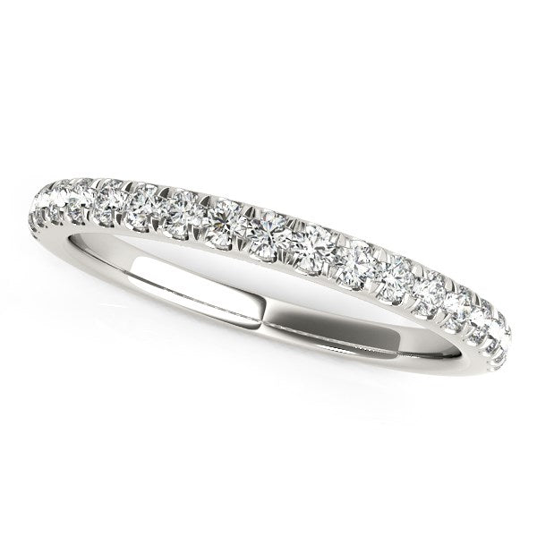 14k White Gold Pave Set Diamond Wedding Ring (1/4 cttw) - 3 - Jewelry