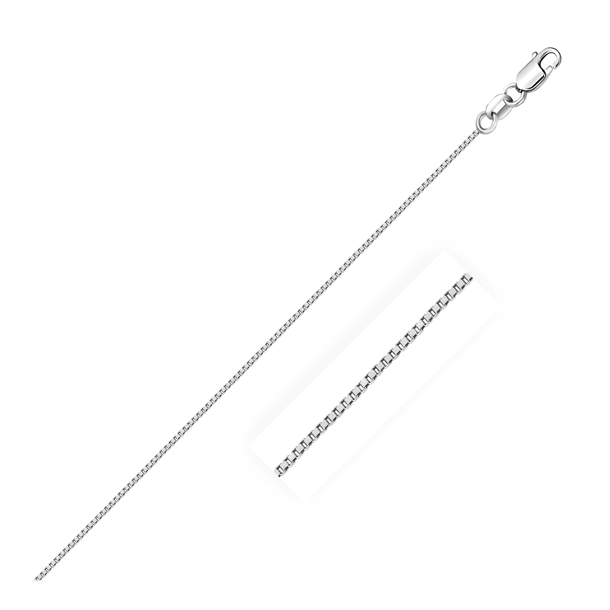 14k White Gold Classic Box Chain 0.6mm - 16" - Jewelry
