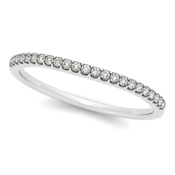 14k White Gold Scallop Setting Round Diamond Wedding Band (1/10 cttw) - 3 - Jewelry