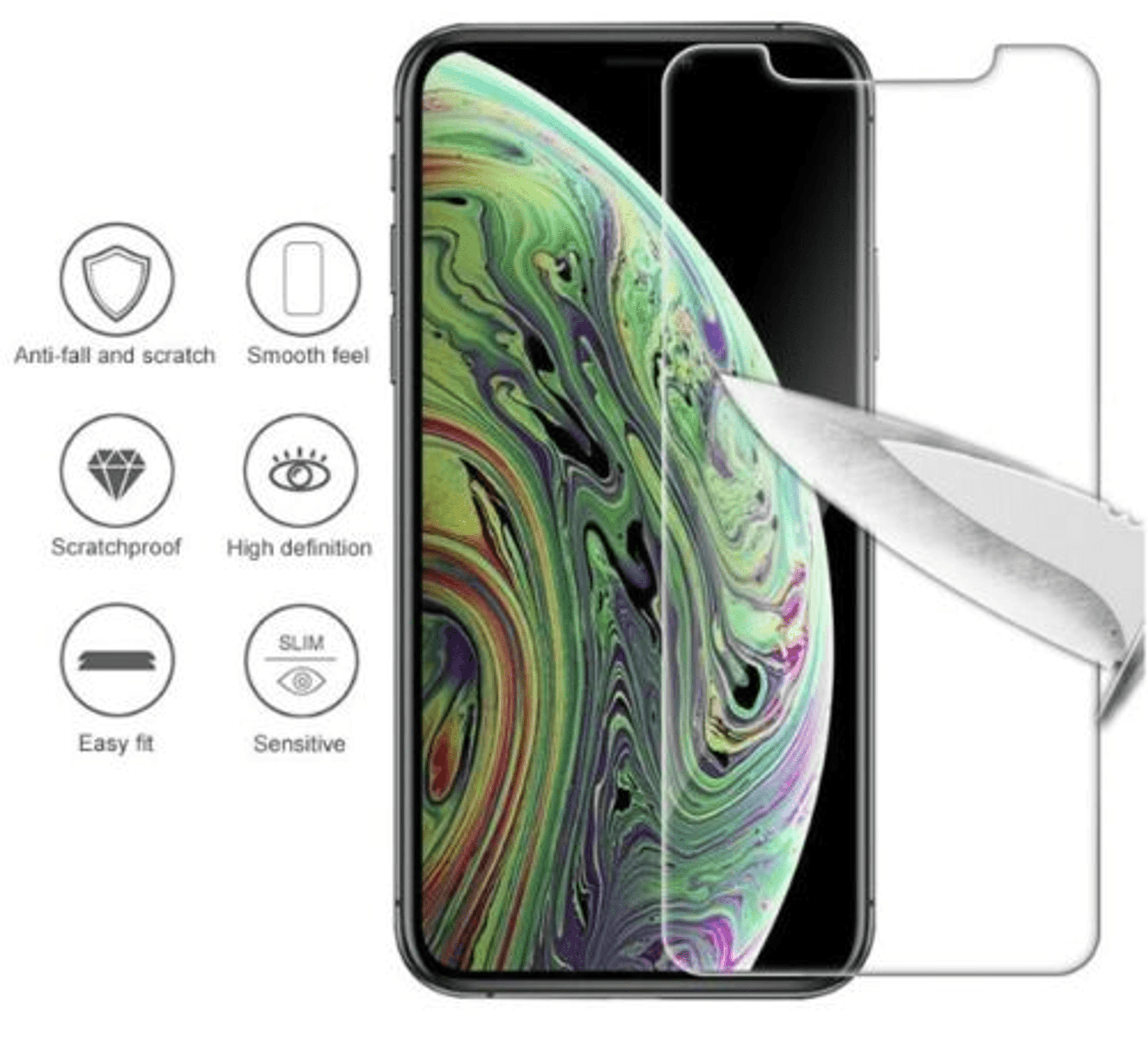 Tempered glass screen protector for iPhone 13 mini, three-piece set, clear fit